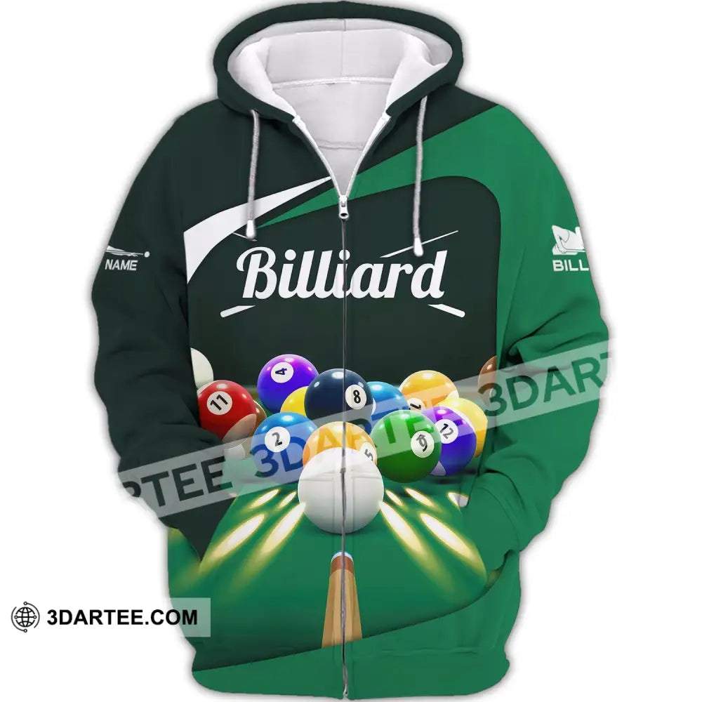 Unisex Shirt Billiards T-Shirt Player Shiirt Polo Zipper Hoodie / S