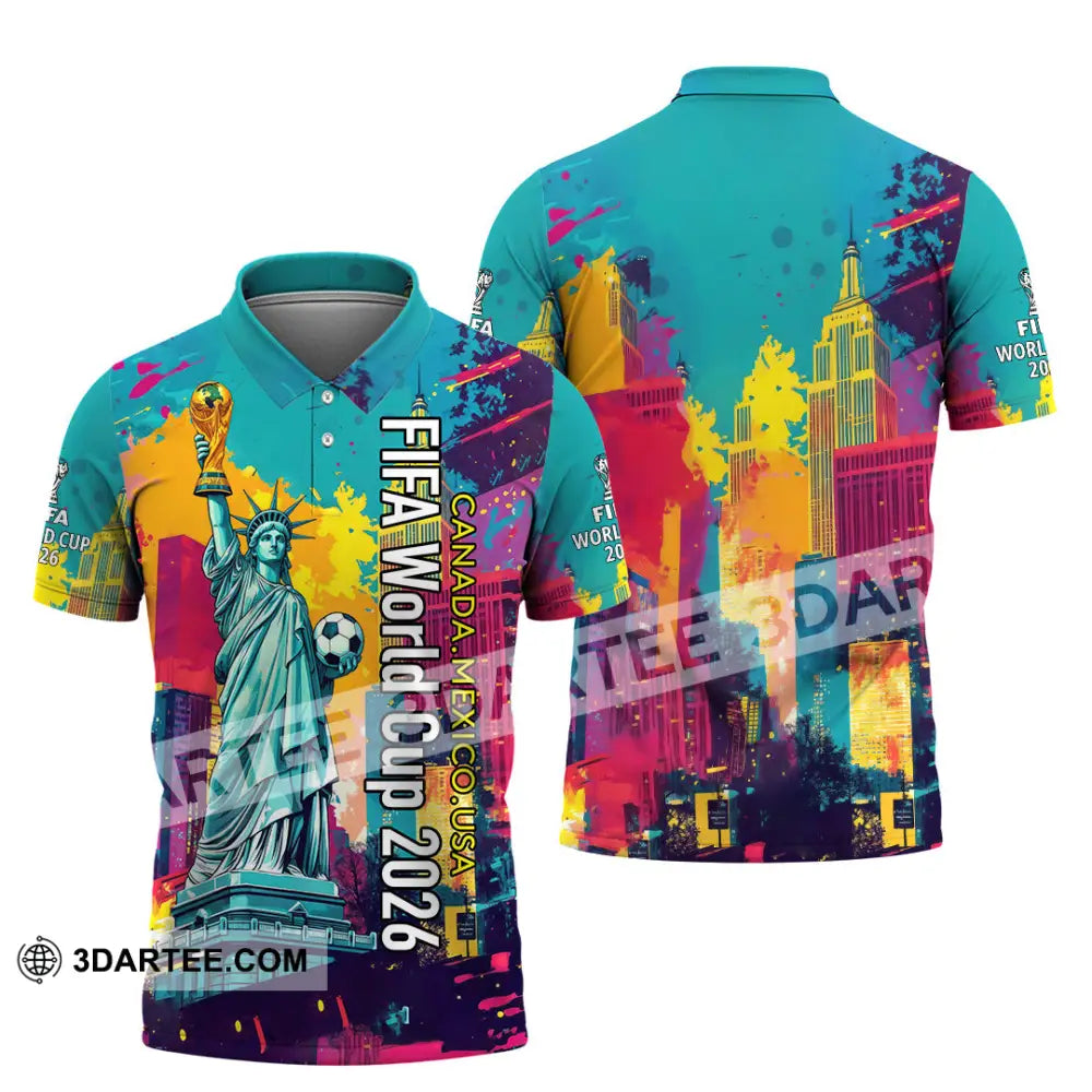 Unisex Shirt - Canada - Mexico - USA Fifa World Cup 2026 3D Shirt Polo Shirt / S T-shirt