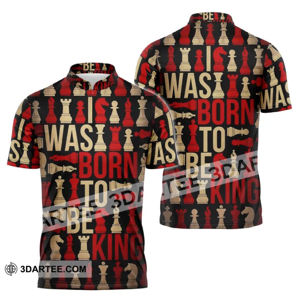 Unisex Shirt - Chess 3D Shirt - Zipper Polo Shirt / S - T-shirt