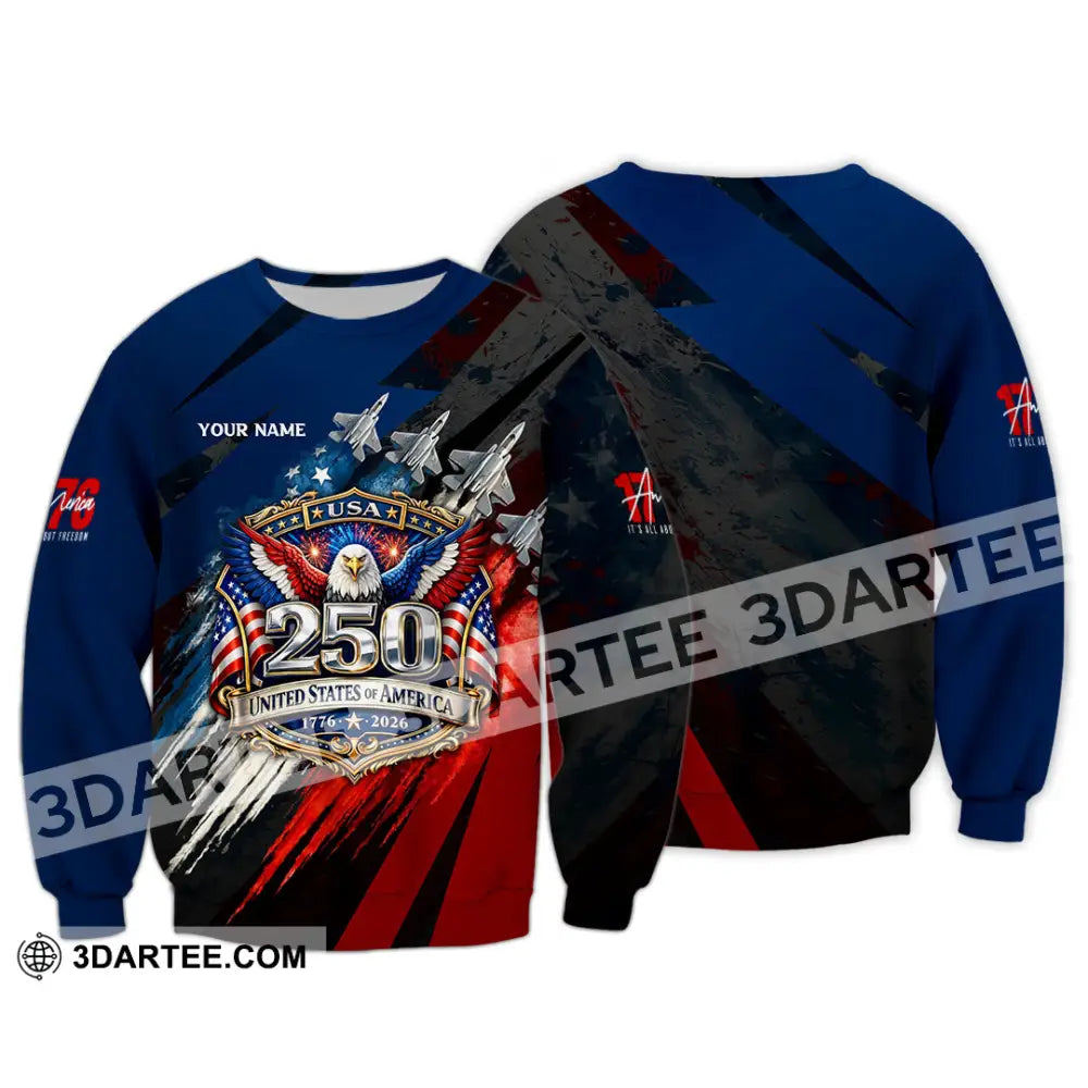 Unisex Shirt - Custom 250 Years Of United State Of America 3D Shirt Long Sleeve / S T-shirt