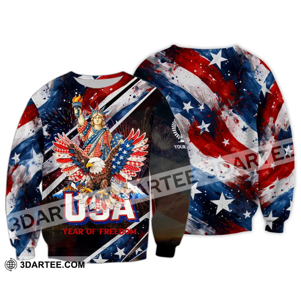 Unisex Shirt - Custom 250 Years Of United State Of America 3D Shirt Long Sleeve / S T-shirt