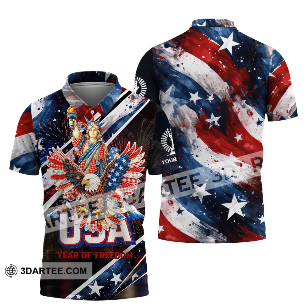 Unisex Shirt - Custom 250 Years Of United State Of America 3D Shirt Polo Shirt / S T-shirt
