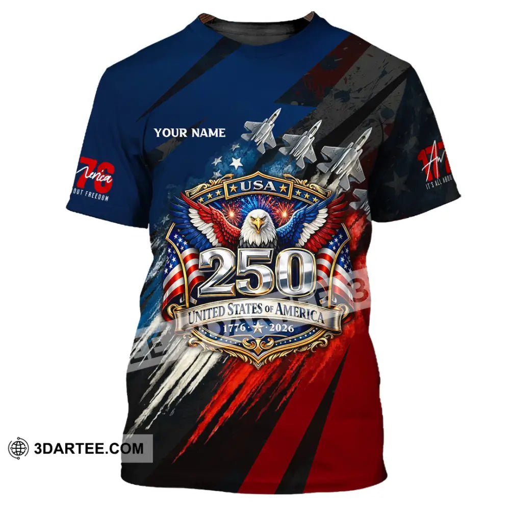 Unisex Shirt - Custom 250 Years Of United State Of America 3D Shirt T-Shirt / S T-shirt