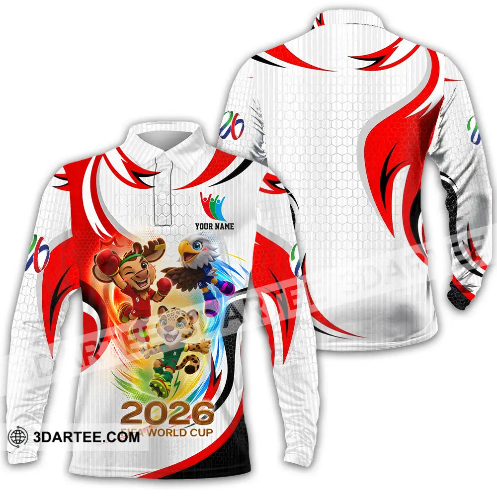 Unisex Shirt - Custom World Cup 2026 3D Shirt Long Sleeve Polo / S T-shirt