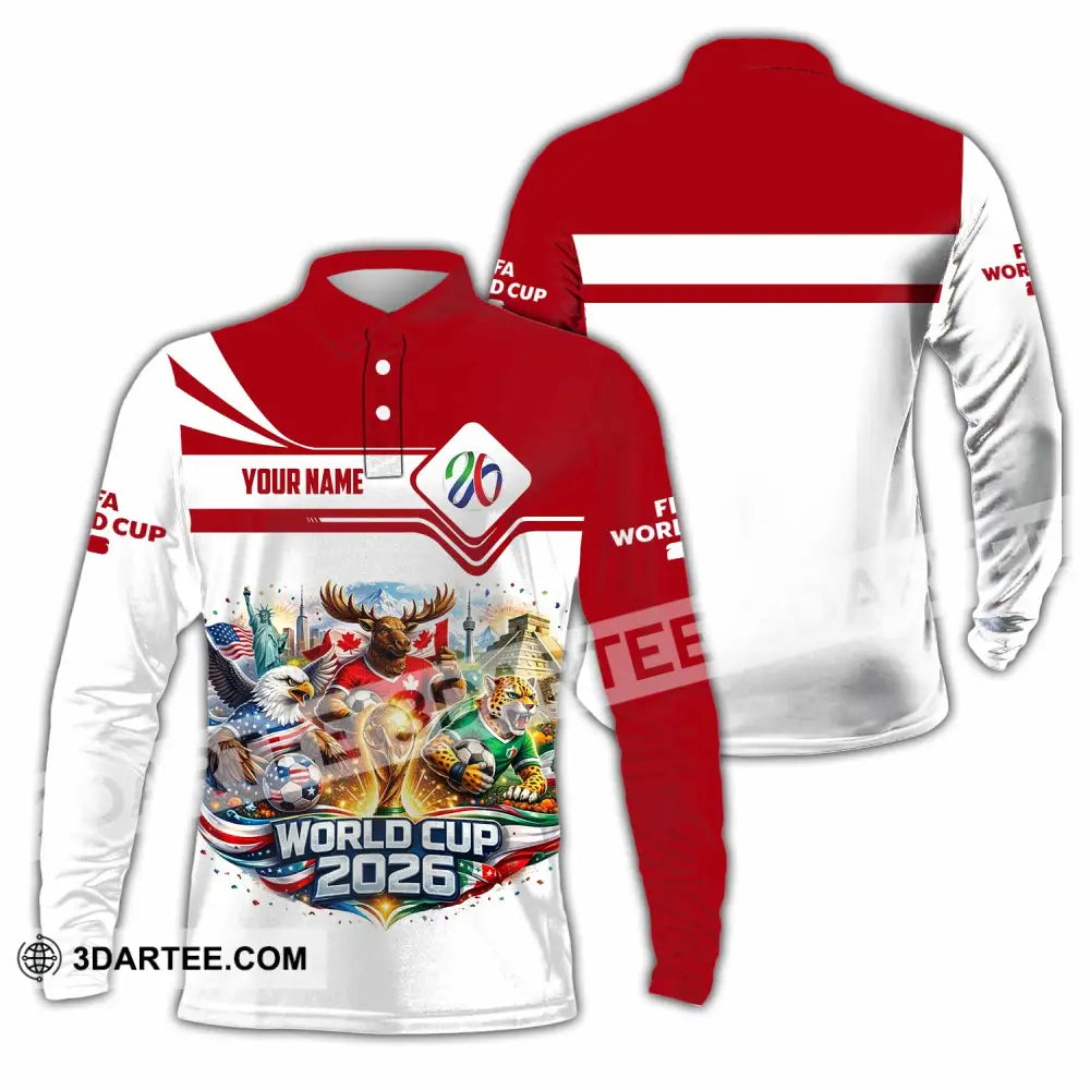 Unisex Shirt - Custom World Cup 2026 3D Shirt Long Sleeve Polo / S T-shirt