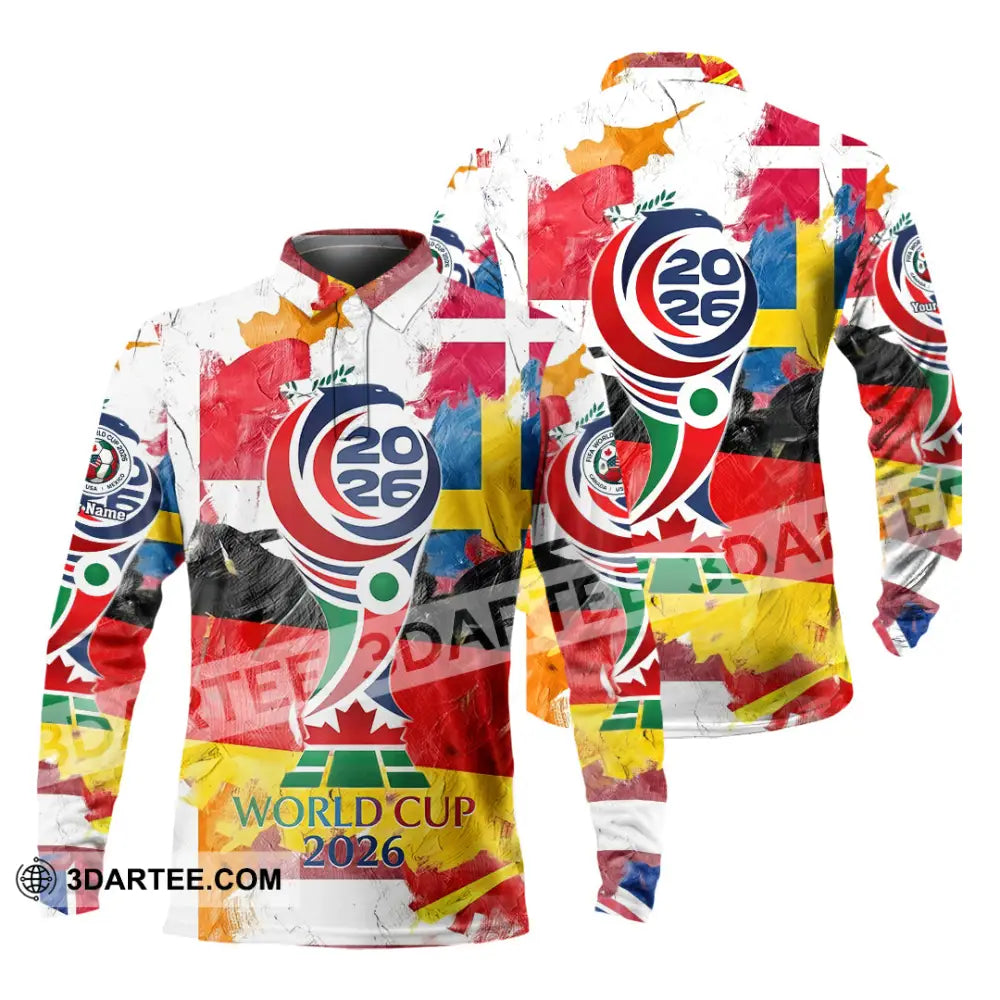 Unisex Shirt - Custom World Cup 2026 3D Shirt - Long Sleeve Polo / S - T-shirt