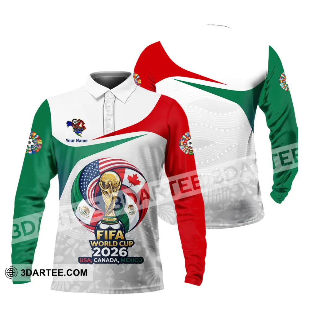 Unisex Shirt - Custom World Cup 2026 3D Shirt - Long Sleeve Polo / S - T-shirt