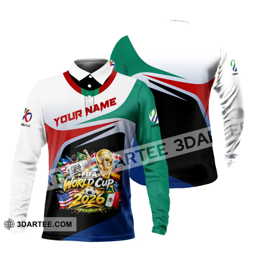 Unisex Shirt - Custom World Cup 2026 3D Shirt - Long Sleeve Polo / S - T-shirt
