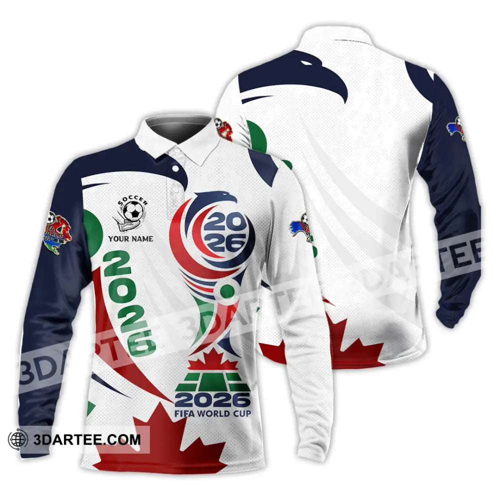 Unisex Shirt - Custom World Cup 2026 3D Shirt Long Sleeve Polo / S T-shirt