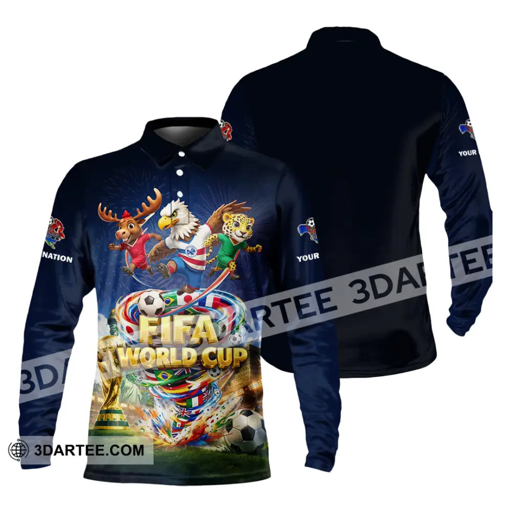 Unisex Shirt - Custom World Cup 2026 3D Shirt Long Sleeve Polo / S T-shirt