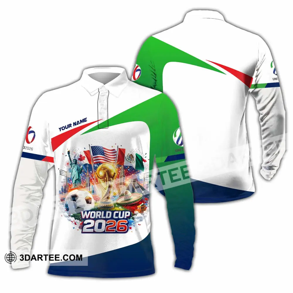 Unisex Shirt - Custom World Cup 2026 3D Shirt Long Sleeve Polo / S T-shirt