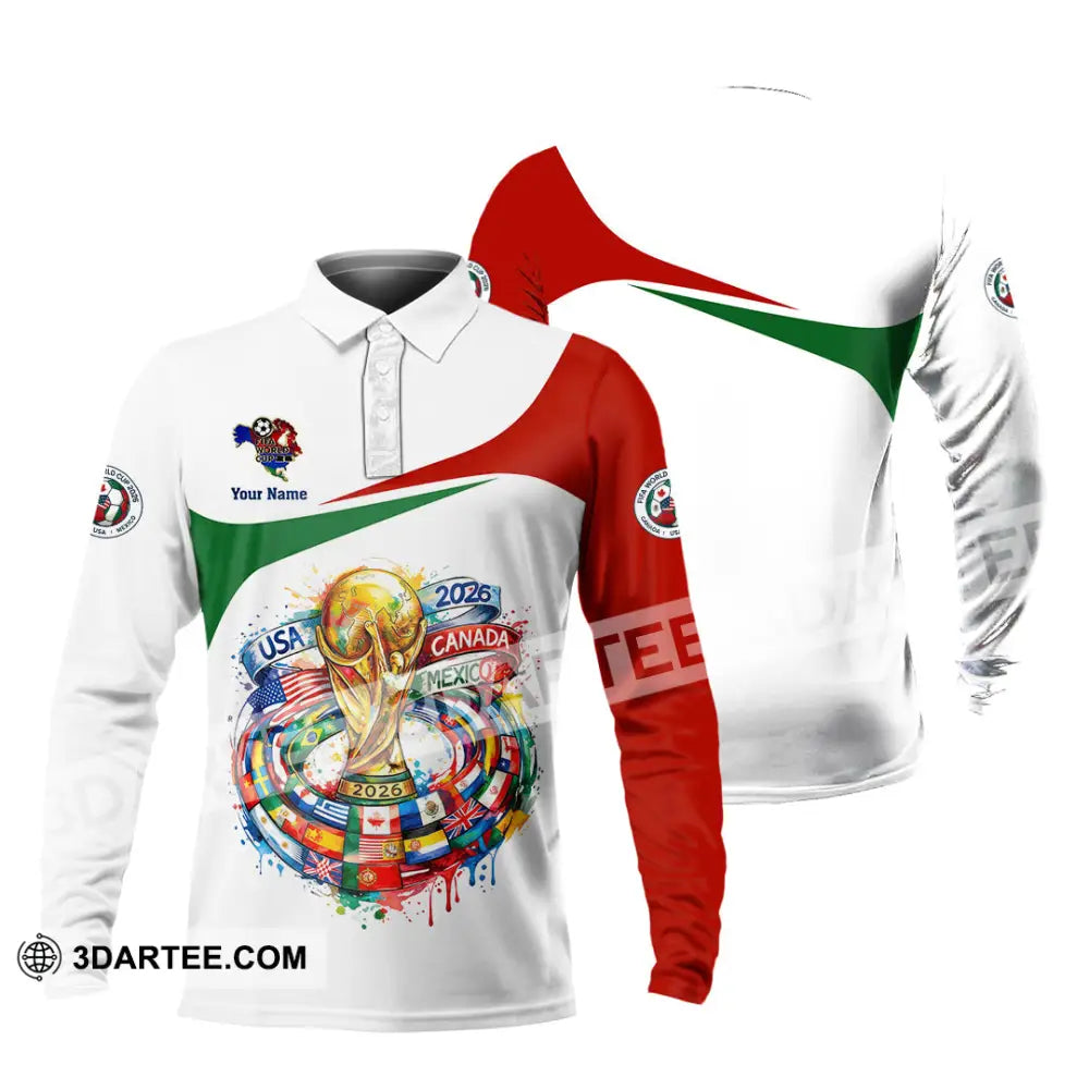 Unisex Shirt - Custom World Cup 2026 3D Shirt - Long Sleeve Polo / S - T-shirt