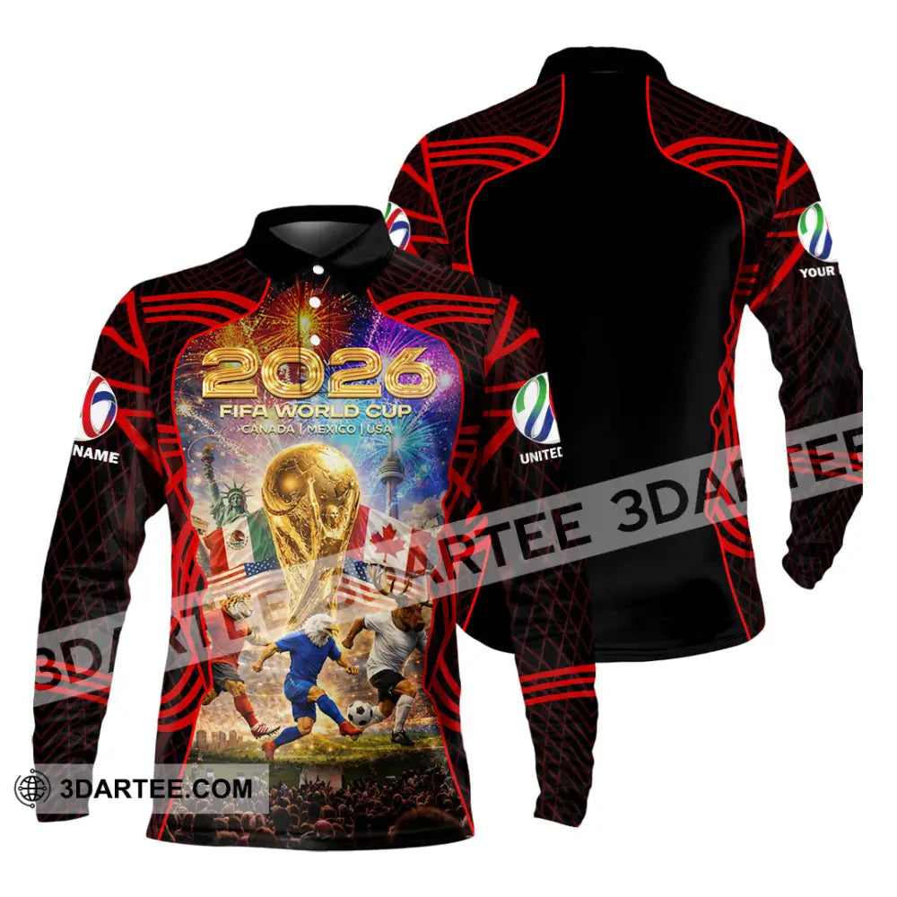 Unisex Shirt - Custom World Cup 2026 3D Shirt Long Sleeve Polo / S T-shirt