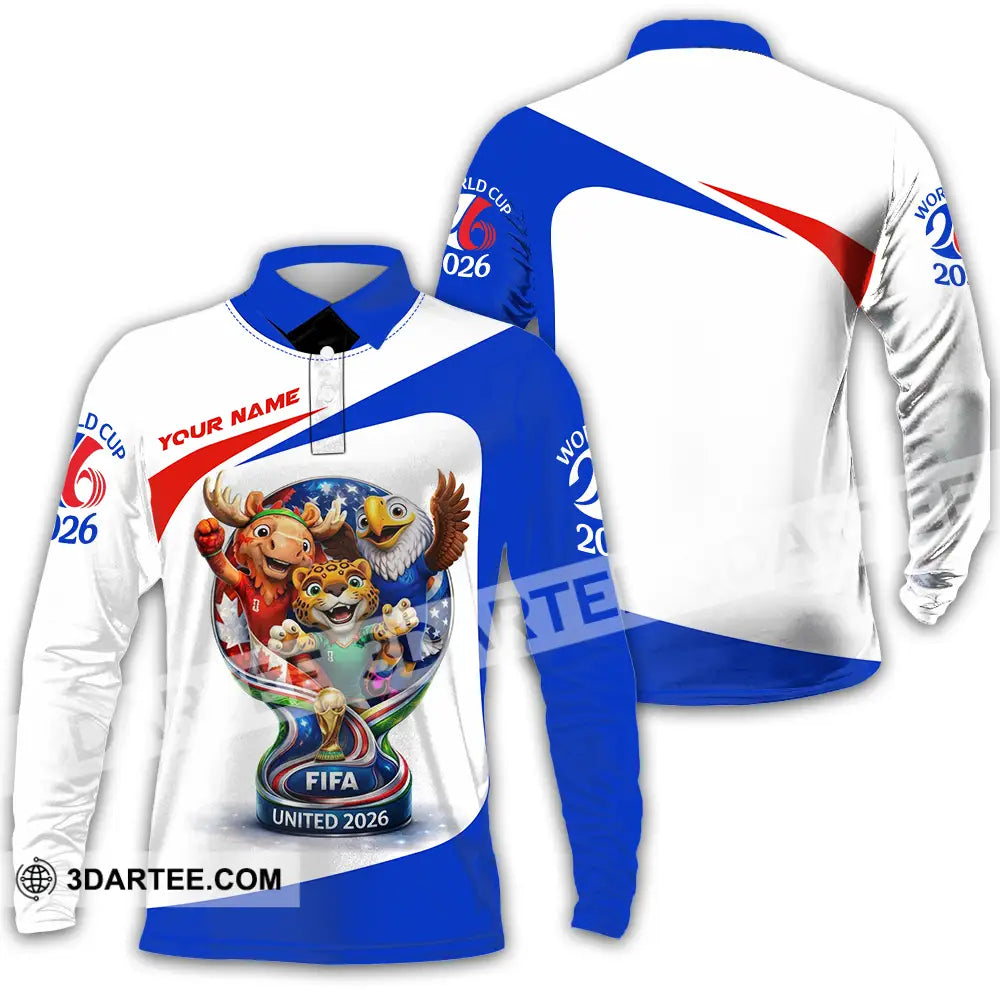 Unisex Shirt - Custom World Cup 2026 3D Shirt Long Sleeve Polo / S T-shirt