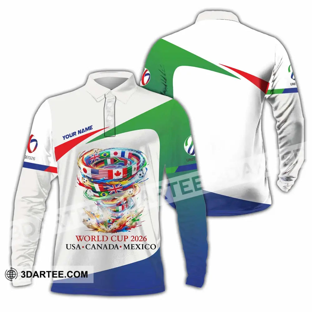 Unisex Shirt - Custom World Cup 2026 3D Shirt Long Sleeve Polo / S T-shirt