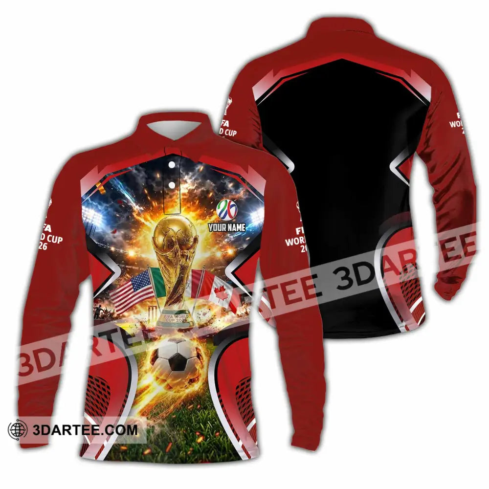 Unisex Shirt - Custom World Cup 2026 3D Shirt - Long Sleeve Polo / S - T-shirt