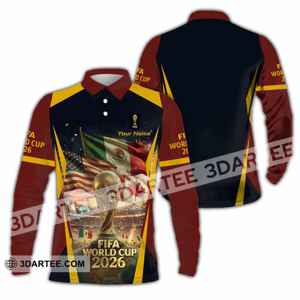 Unisex Shirt - Custom World Cup 2026 3D Shirt Long Sleeve Polo / S T-shirt