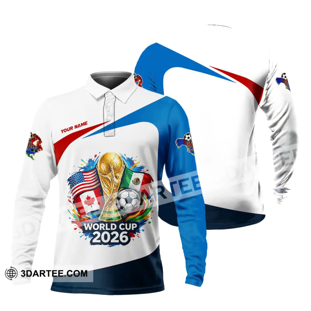 Unisex Shirt - Custom World Cup 2026 3D Shirt - Long Sleeve Polo / S - T-shirt