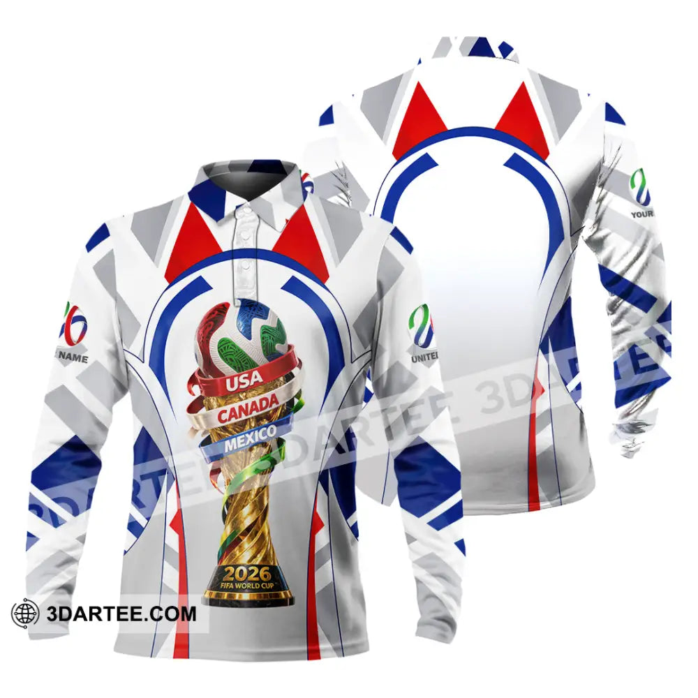 Unisex Shirt - Custom World Cup 2026 3D Shirt Long Sleeve Polo / S T-shirt