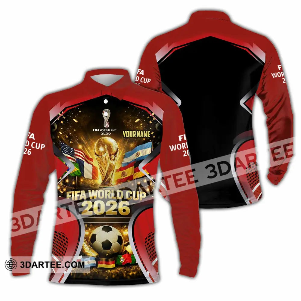 Unisex Shirt - Custom World Cup 2026 3D Shirt Long Sleeve Polo / S T-shirt