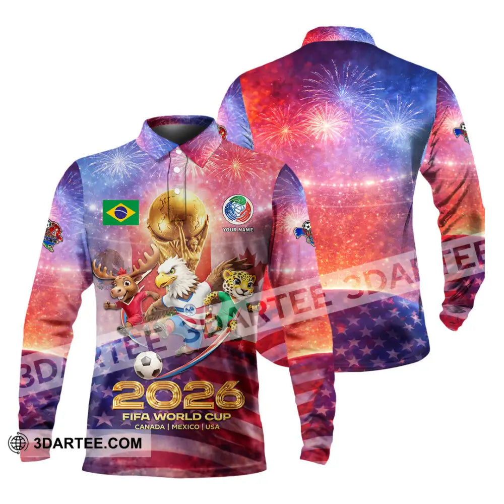 Unisex Shirt - Custom World Cup 2026 3D Shirt Long Sleeve Polo / S T-shirt