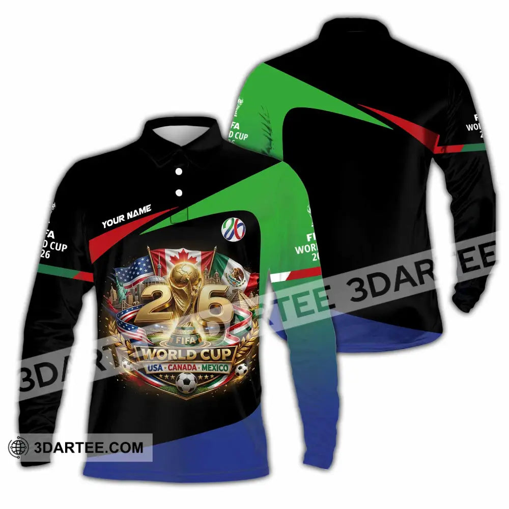 Unisex Shirt - Custom World Cup 2026 3D Shirt Long Sleeve Polo / S T-shirt