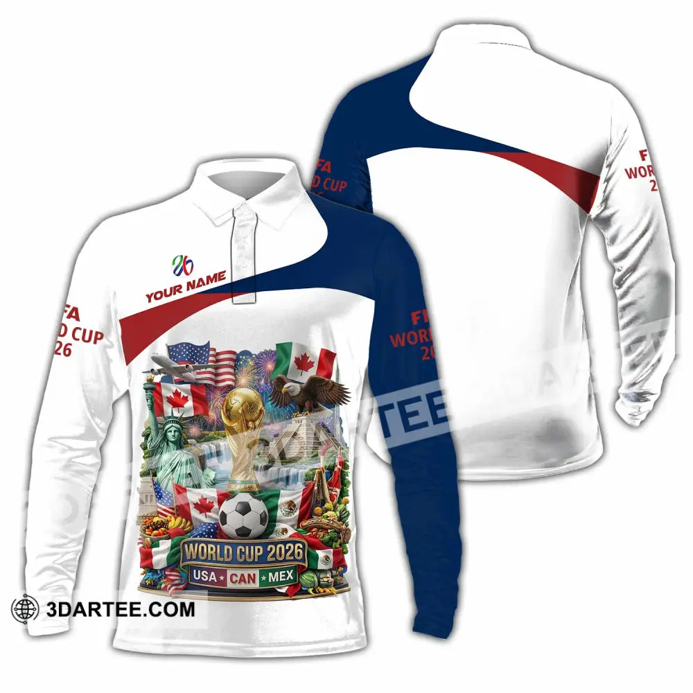 Unisex Shirt - Custom World Cup 2026 3D Shirt - Long Sleeve Polo / S - T-shirt