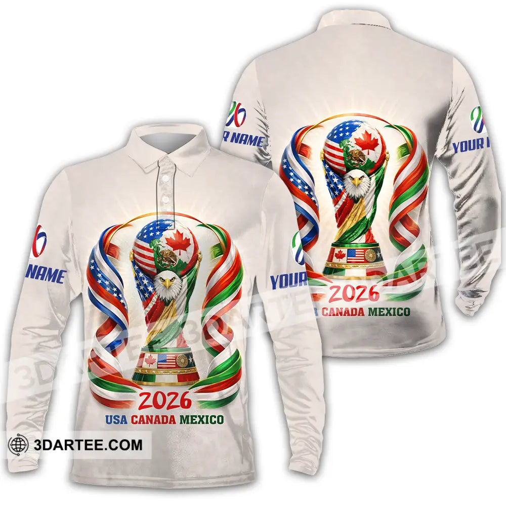 Unisex Shirt - Custom World Cup 2026 3D Shirt Long Sleeve Polo / S T-shirt