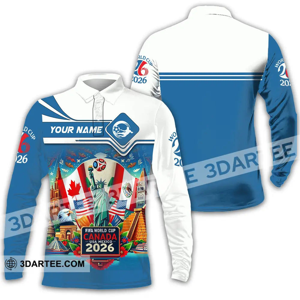 Unisex Shirt - Custom World Cup 2026 3D Shirt Long Sleeve Polo / S T-shirt