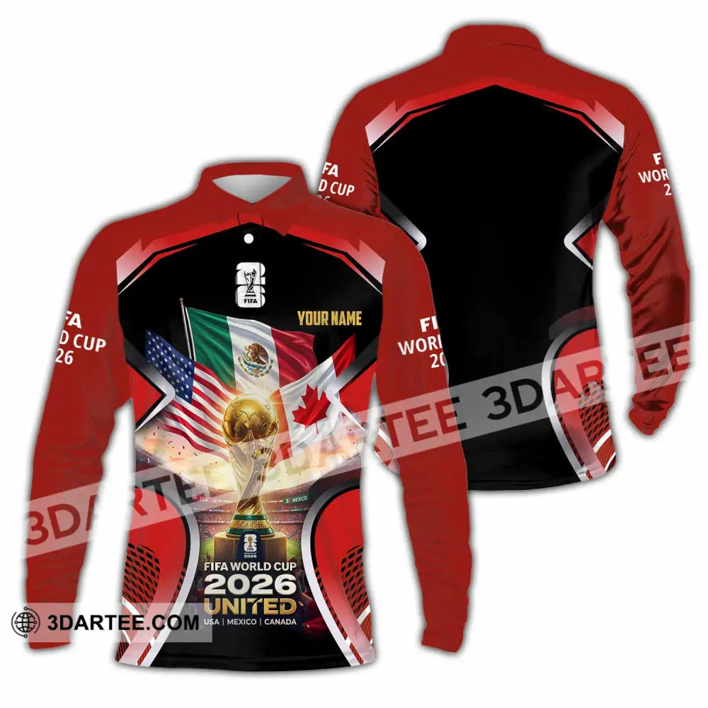 Unisex Shirt - Custom World Cup 2026 3D Shirt - Long Sleeve Polo / S - T-shirt