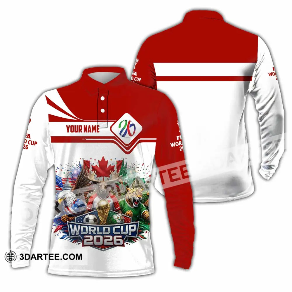 Unisex Shirt - Custom World Cup 2026 3D Shirt - Long Sleeve Polo / S - T-shirt