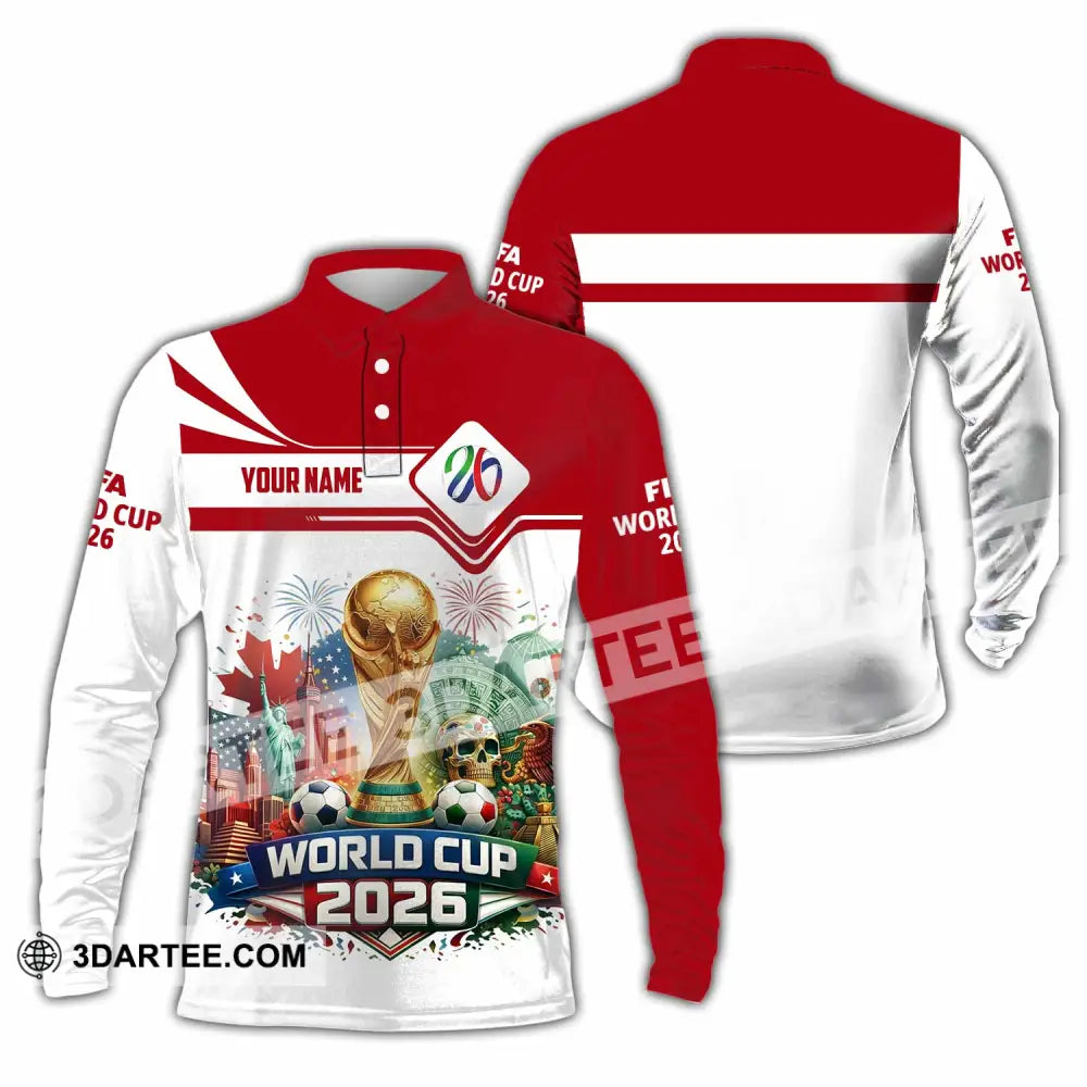 Unisex Shirt - Custom World Cup 2026 3D Shirt Long Sleeve Polo / S T-shirt