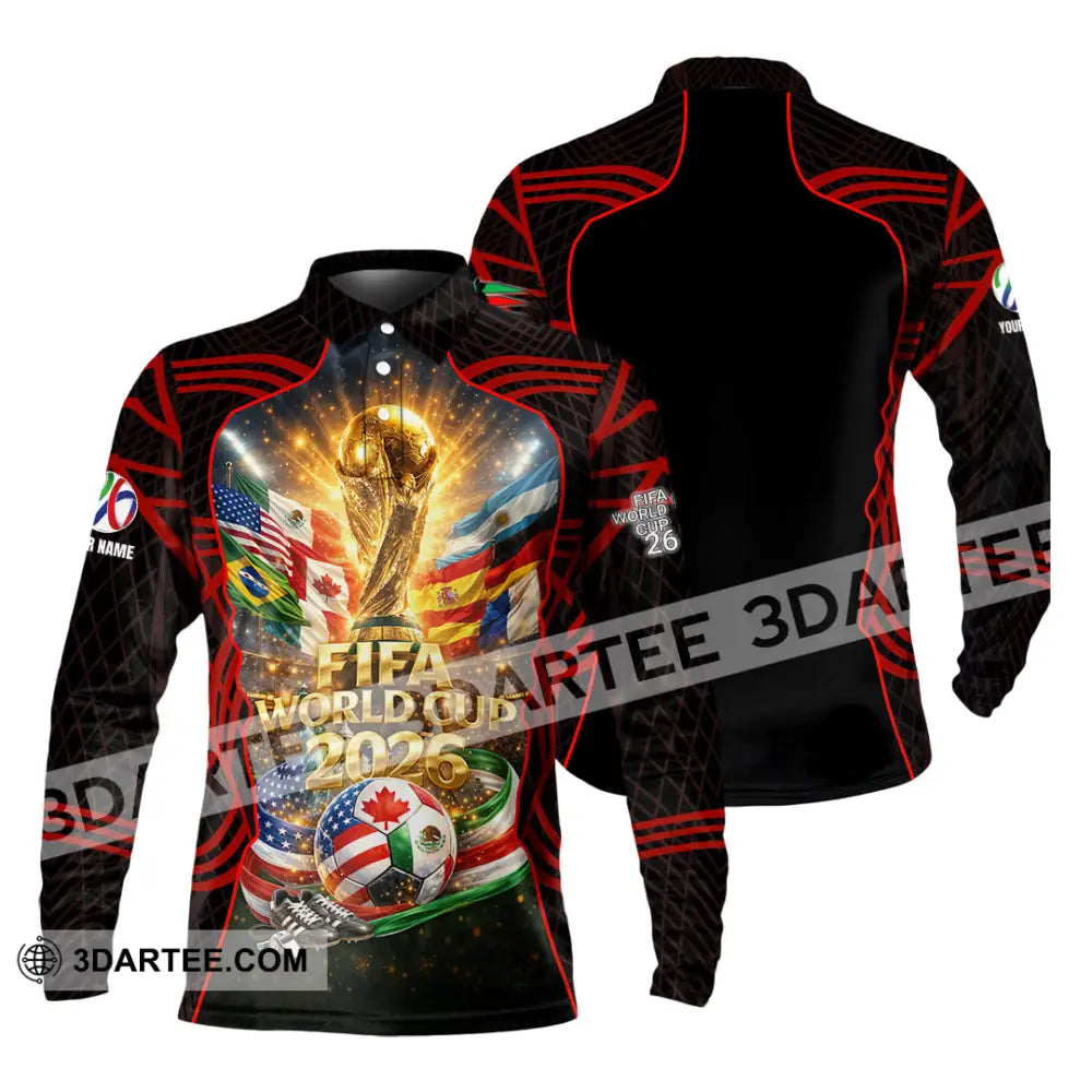 Unisex Shirt - Custom World Cup 2026 3D Shirt Long Sleeve Polo / S T-shirt