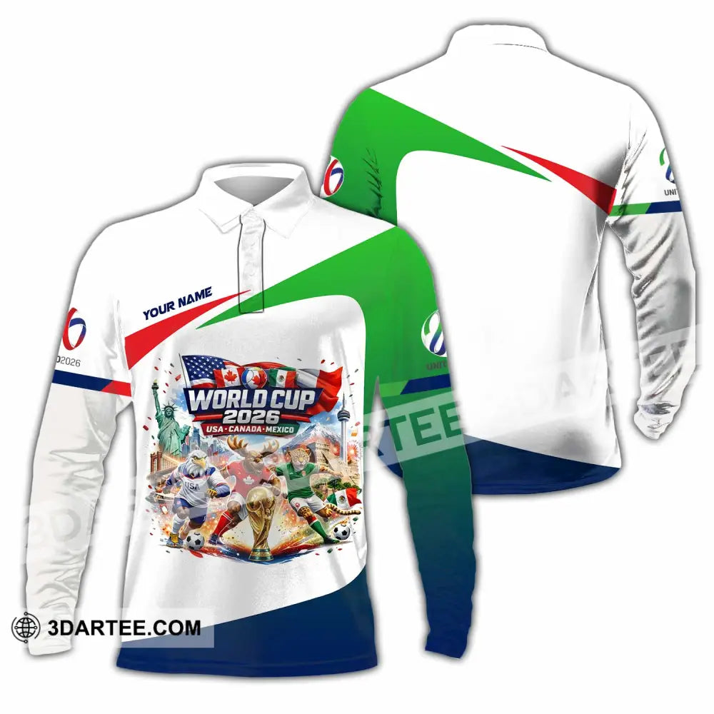 Unisex Shirt - Custom World Cup 2026 3D Shirt - Long Sleeve Polo / S - T-shirt