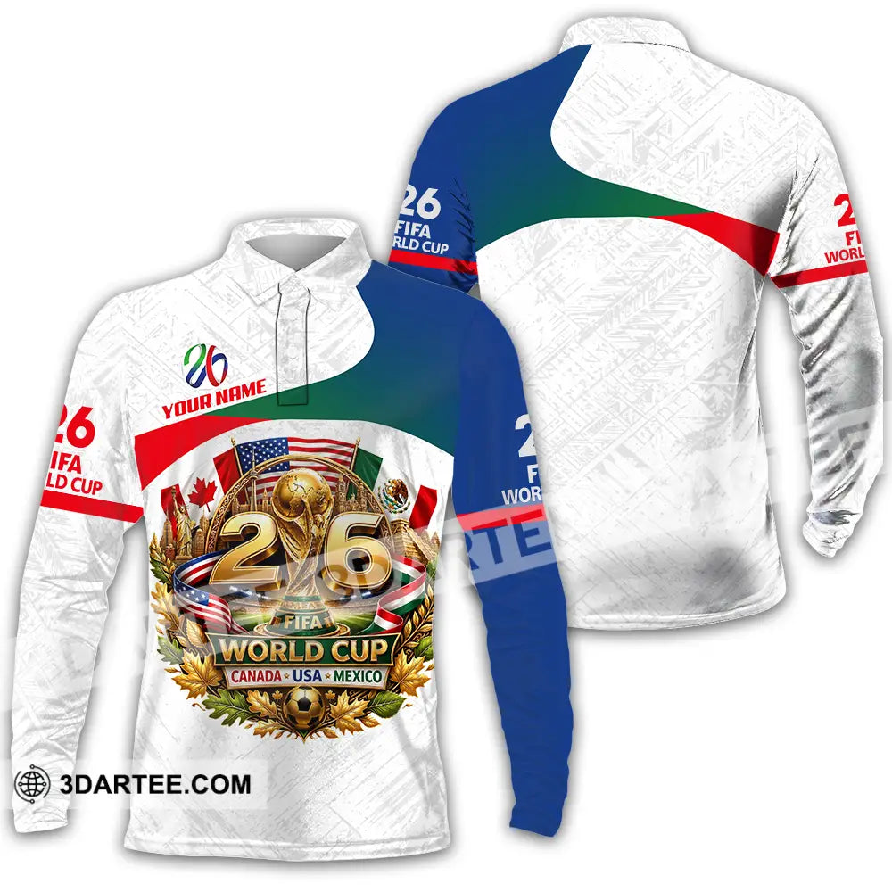 Unisex Shirt - Custom World Cup 2026 3D Shirt - Long Sleeve Polo / S - T-shirt