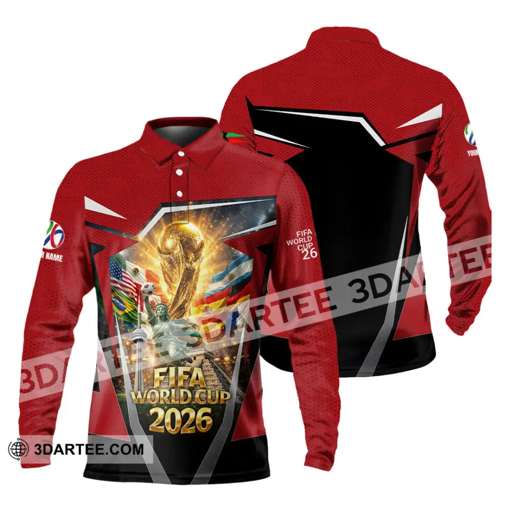 Unisex Shirt - Custom World Cup 2026 3D Shirt Long Sleeve Polo / S T-shirt