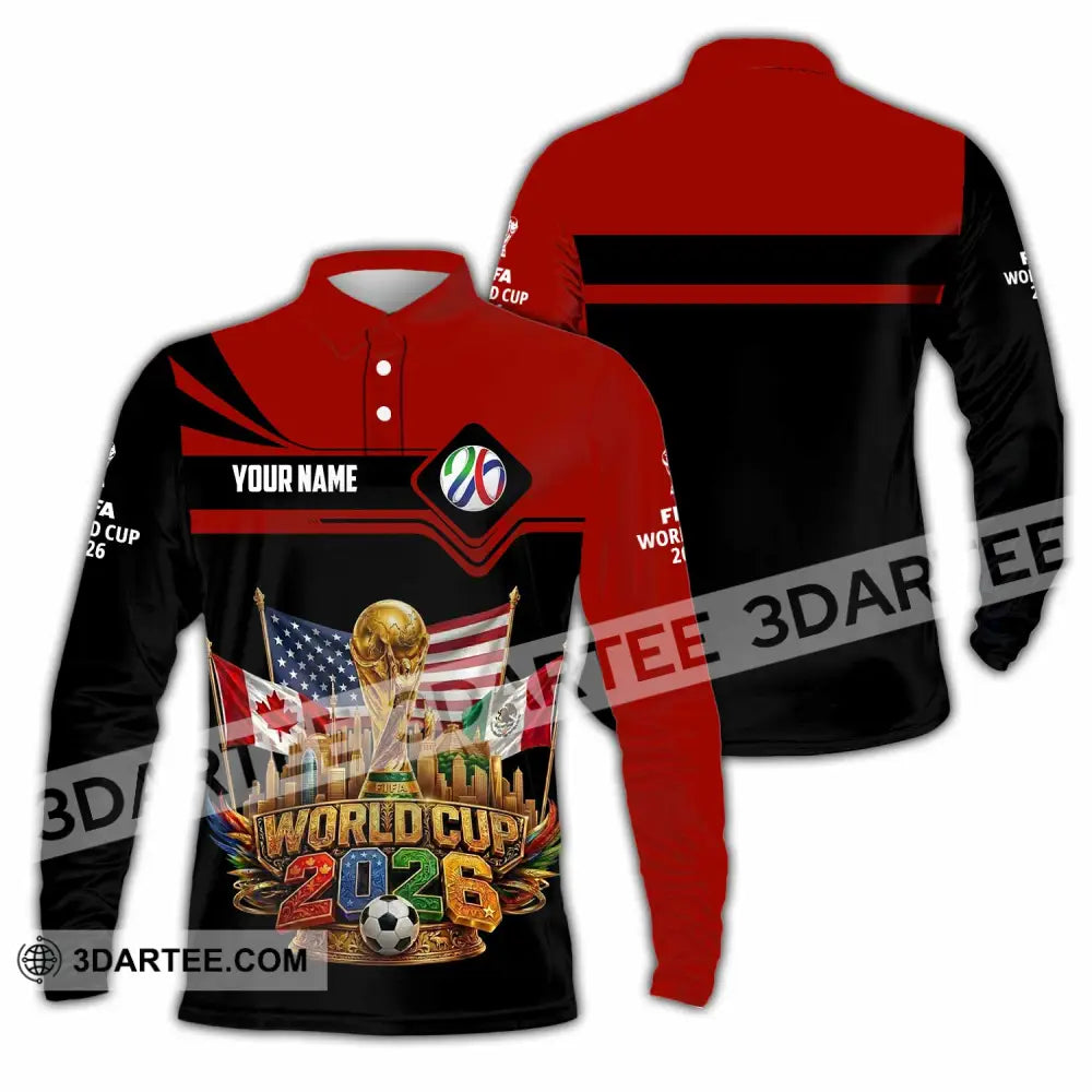 Unisex Shirt - Custom World Cup 2026 3D Shirt - Long Sleeve Polo / S - T-shirt