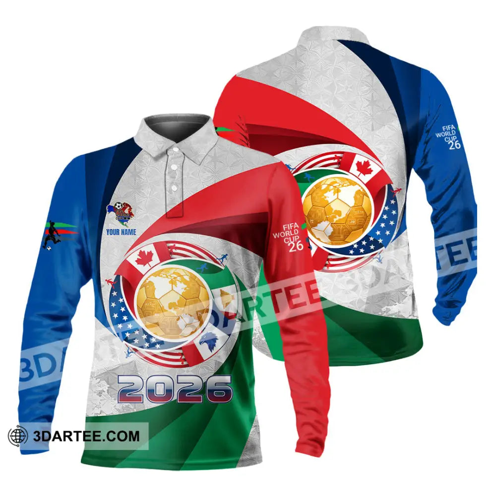 Unisex Shirt - Custom World Cup 2026 3D Shirt Long Sleeve Polo / S T-shirt