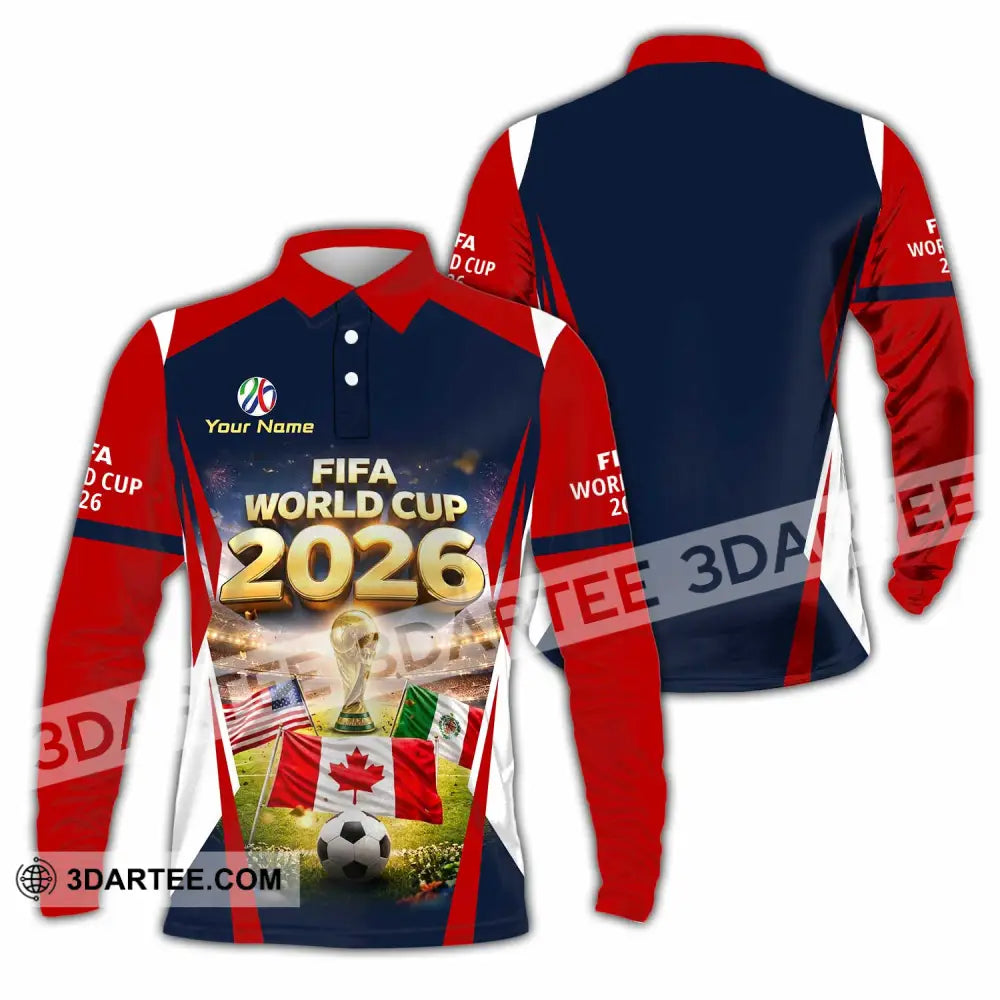 Unisex Shirt - Custom World Cup 2026 3D Shirt Long Sleeve Polo / S T-shirt