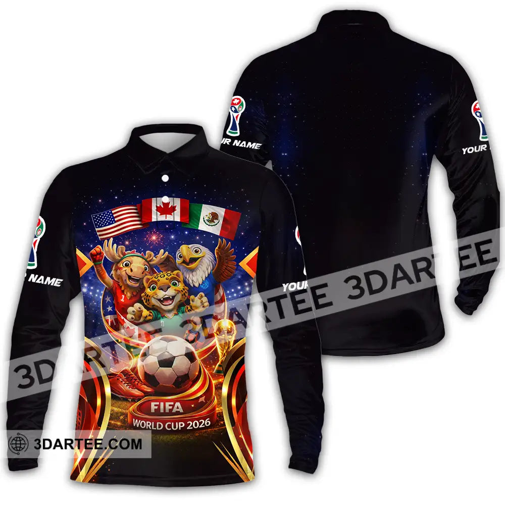 Unisex Shirt - Custom World Cup 2026 3D Shirt Long Sleeve Polo / S T-shirt
