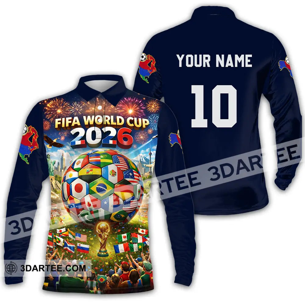 Unisex Shirt - Custom World Cup 2026 3D Shirt Long Sleeve Polo / S T-shirt