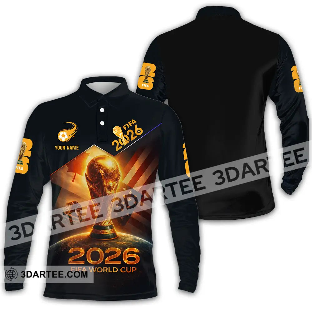Unisex Shirt - Custom Fifa World Cup 2026 3D Shirt Long Sleeve Polo / S T-shirt