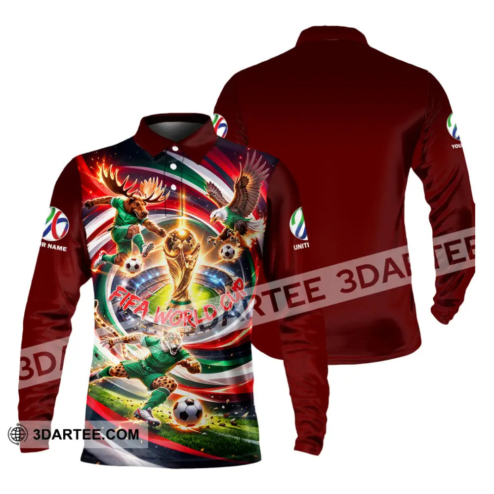 Unisex Shirt - Custom World Cup 2026 3D Shirt Long Sleeve Polo / S T-shirt
