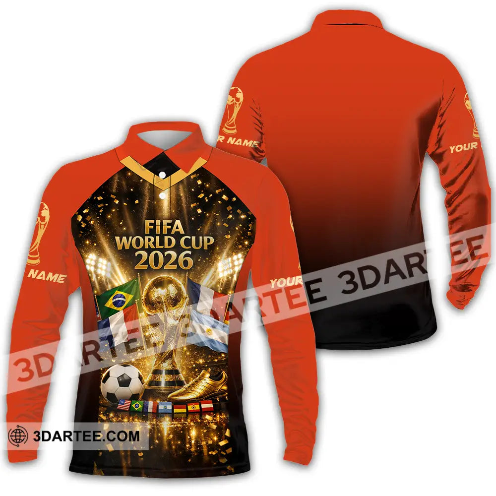 Unisex Shirt - Custom World Cup 2026 3D Shirt Long Sleeve Polo / S T-shirt