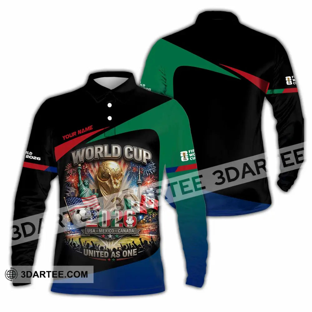 Unisex Shirt - Custom World Cup 2026 3D Shirt - Long Sleeve Polo / S - T-shirt