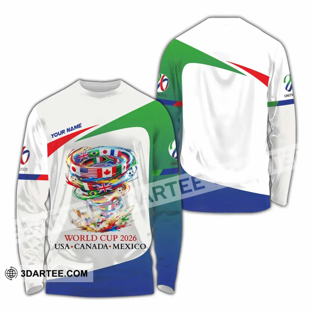 Unisex Shirt - Custom World Cup 2026 3D Shirt Long Sleeve Shirt / S T-shirt