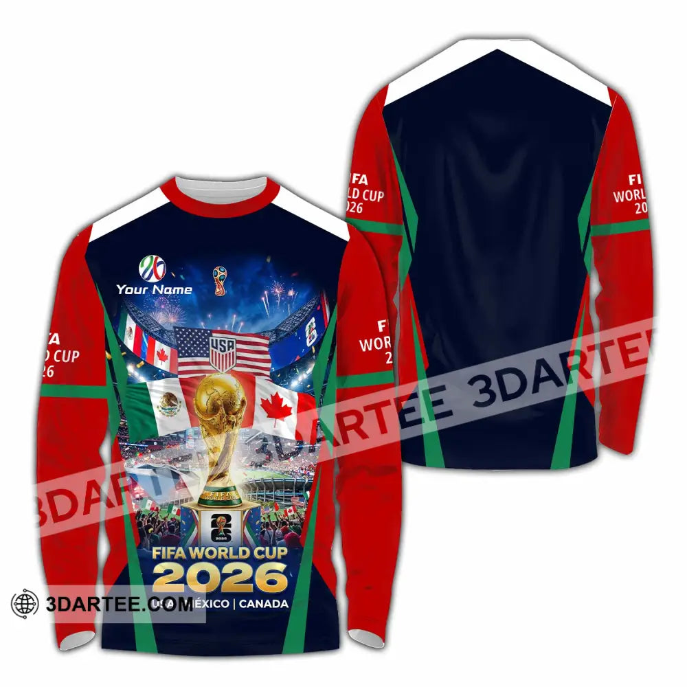 Unisex Shirt - Custom World Cup 2026 3D Shirt Long Sleeve Shirt / S T-shirt