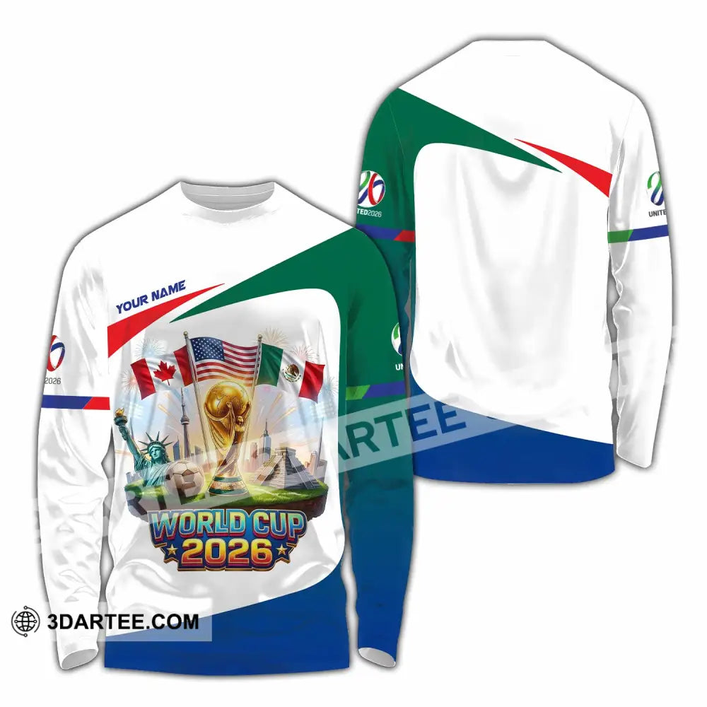 Unisex Shirt - Custom World Cup 2026 3D Shirt Long Sleeve Shirt / S T-shirt