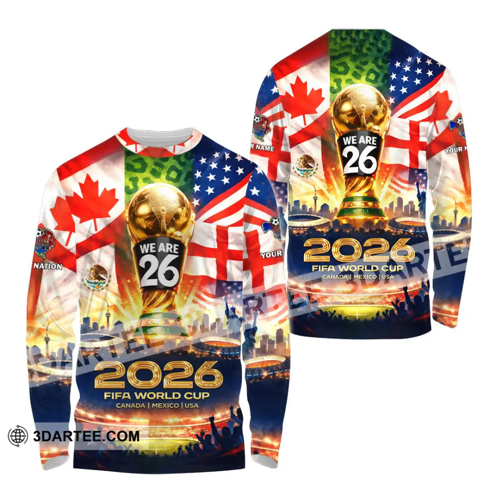 Unisex Shirt - Custom World Cup 2026 3D Shirt Long Sleeve Shirt / S T-shirt