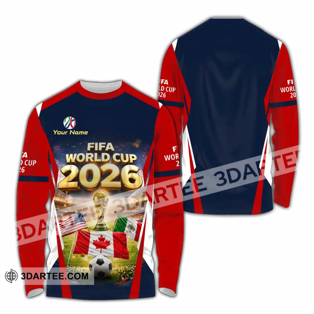 Unisex Shirt - Custom World Cup 2026 3D Shirt Long Sleeve Shirt / S T-shirt
